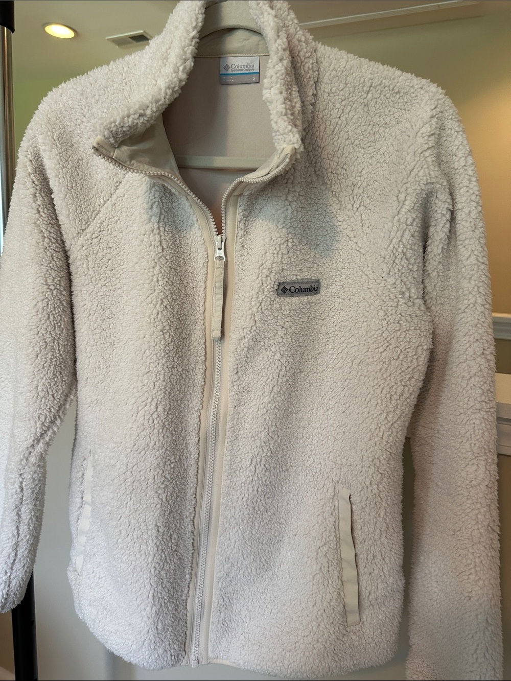 Columbia Women's Cream Sherpa Zip-Up Jacket